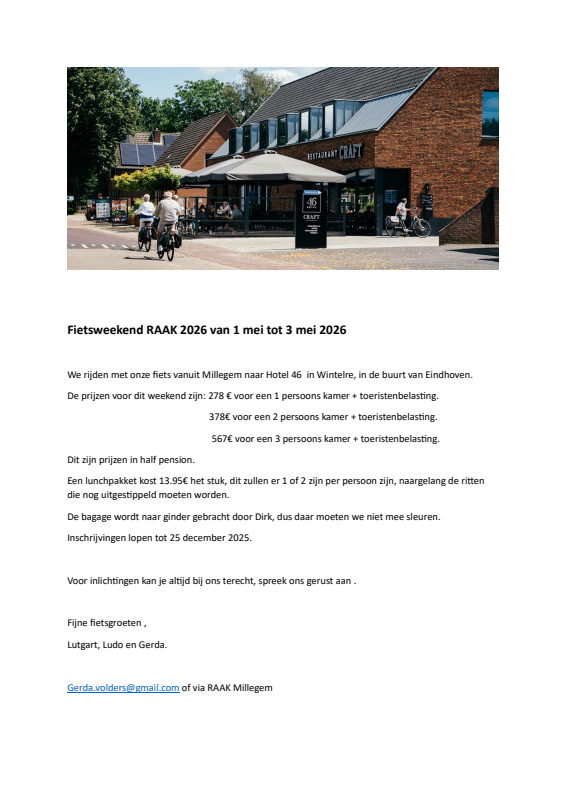 Affiche van Fietsweekend Wintelre