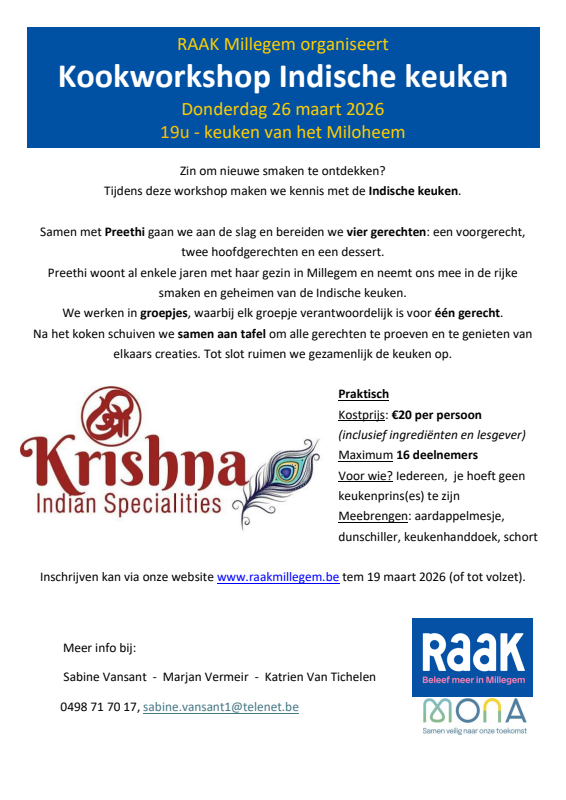 Affiche van Kookworkshop Indische keuken