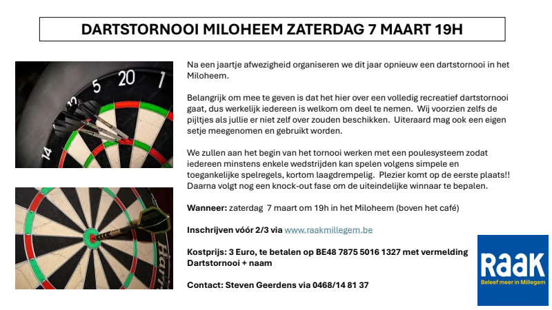 Affiche van Dartstornooi