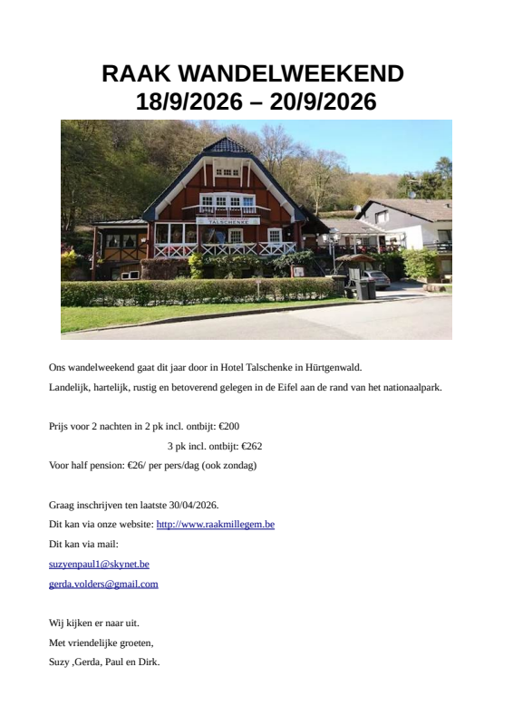 Affiche van Wandelweekend Eifel