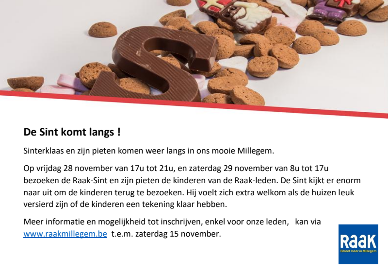 Affiche van Sint komt naar onze gezinnen
