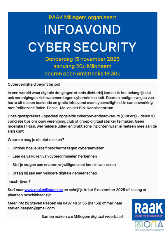 Affiche van Infoavond Cybersecurity