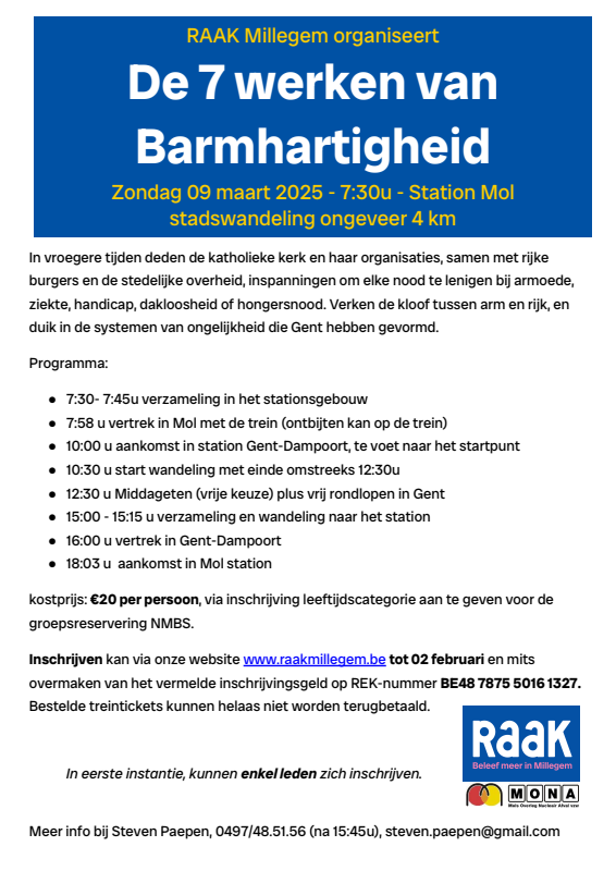 Affiche van Op Stap in Gent: de 7 werken van barmhartigheid