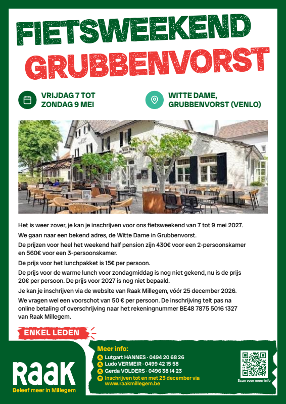 Affiche van Fietsweekend Grubbenvorst