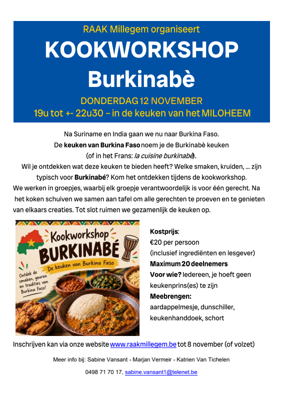 Affiche van Kookworkshop Burkinabè keuken