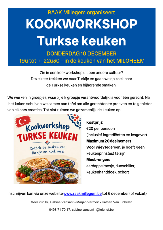 Affiche van Kookworkshop Turkse keuken